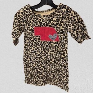 Cheetah Dress w/ Red Polka Dot Heart Nebraska Dress